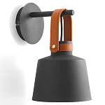 Черное матовое бра с декором под кожу Chestery варинант исполнения - 1 | Loft Concept в Сочи