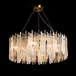 Люстра круглая с прозрачными стержнями разной длины Textured Glass Chandelier варинант исполнения - 3 | Loft Concept в Сочи