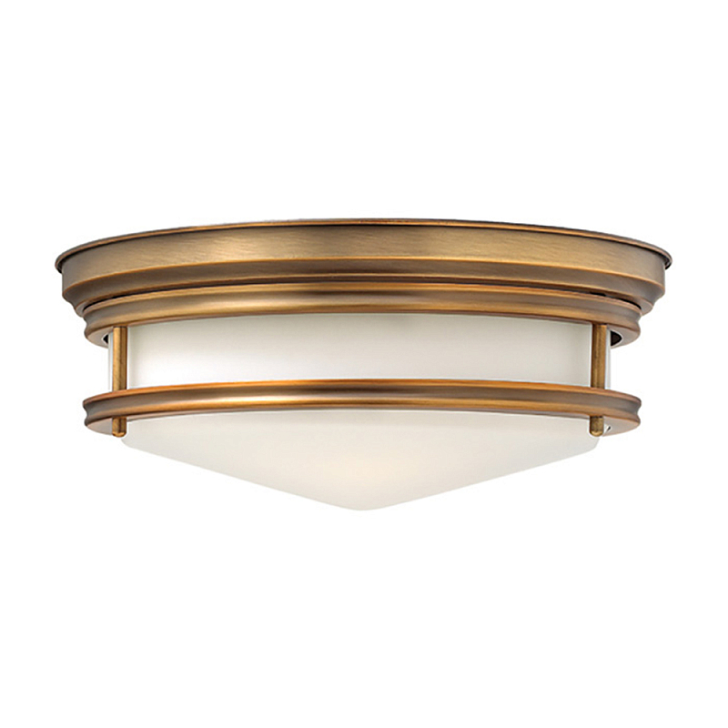 Потолочный светильник с белым матовым стеклянным плафоном в форме перевернутого конуса Hinkley Белый Бронза Хром в Сочи | Loft Concept 