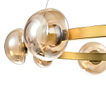 Люстра подвесная светодиодная с 9-ю круглыми плафонами коньячного цвета Iona Chandelier Brass  варинант исполнения - 2 | Loft Concept в Сочи