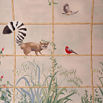 Обои ручная роспись Trellised Menagerie Standard colourway on scenic paper варинант исполнения - 1 | Loft Concept в Сочи