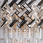 Люстра многоярусная с переплетенными металлическими элементами черного и золотого цвета и прозрачными хрустальными подвесками Empire Chandelier Crystal варинант исполнения - 6 | Loft Concept в Сочи