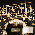 Люстра золотая из пересекающихся прямоугольных элементов Thin Intersecting Rectangles варинант исполнения - 4 | Loft Concept в Сочи