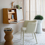 Приставной стол с отделкой из джута Juti D30 см варинант исполнения - 8 | Loft Concept в Сочи