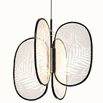 Люстра с гравировкой на акриловых плафонах Gravyura Black D 50 см варинант исполнения - 1 | Loft Concept в Сочи