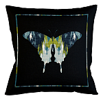 Подушка декоративная бабочка сине-зеленый узор Ikat Pattern варинант исполнения - 1 | Loft Concept в Сочи