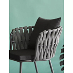 Стул мягкий с декором в виде плетеных лент на спинке и подлокотниках Semicircular Chair Decorated with Ribbons варинант исполнения - 3 | Loft Concept в Сочи