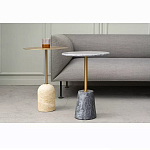 Кофейный столик круглый из мрамора серый Reliable Foundation варинант исполнения - 5 | Loft Concept в Сочи