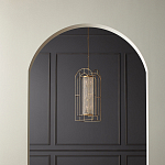 Люстра золотая с внутренним цилиндром из хрустальных бусин Romantic Lantern варинант исполнения - 3 | Loft Concept в Сочи