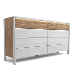 Комод 8 ящиков с подсветкой на рельефном фасаде Warm Industrial варинант исполнения - 2 | Loft Concept в Сочи