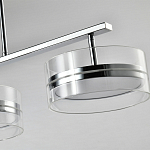 Люстра светодиодная с 4-мя круглыми прозрачными плафонами цилиндрической формы из акрила и стекла с пультом для регулировки света Glass Lamp Chromium варинант исполнения - 2 | Loft Concept в Сочи