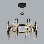 Люстра подвесная круглая черного цвета с круглыми прозрачными плафонами Virelia  варинант исполнения - 3 | Loft Concept в Сочи