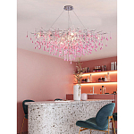 Люстра овальная с розовыми стеклянными подвесками в форме капель FAIRYTREE Light варинант исполнения - 3 | Loft Concept в Сочи