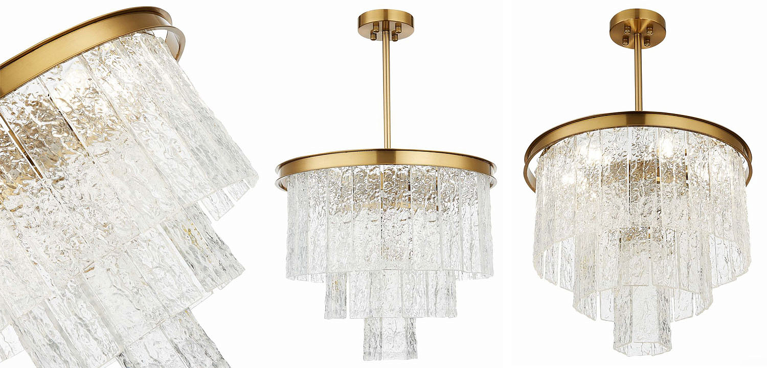 Люстра Renea Textured Glass Chandelier Brass Люстра Renea Textured Glass Chandelier Brass - Loft-Concept в Сочи