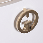 Тумбочка белая овальная с мраморной столешницей Thoroughbass варинант исполнения - 5 | Loft Concept в Сочи