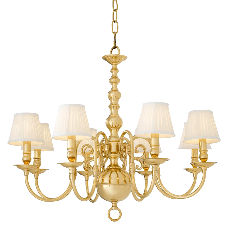 Люстра Eichholtz Chandelier Bourbon Brass Латунь Белый Черный в Сочи | Loft Concept 