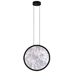 Светодиодный подвесной светильник круглой формы с металлической рамой черного цвета Marble Glow 47 варинант исполнения - 2 | Loft Concept в Сочи
