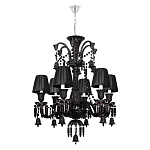 Люстра подвесная с плиссированными абажурами и множеством подвесок черного цвета Диаметр 62 см Lustre Reverie варинант исполнения - 1 | Loft Concept в Сочи