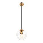 Подвесной светильник со стеклянным прозрачным плафоном в форме шара и золотыми металлическим акцентами 20 ClassiCon варинант исполнения - 2 | Loft Concept в Сочи