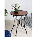 Столик приставной с круглой столешницей на металлическом черном основании Scenical Table варинант исполнения - 2 | Loft Concept в Сочи