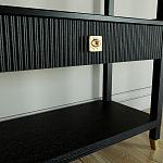 Стеллаж Elsa Dreams Black со стеклянными полками и ящиком варинант исполнения - 5 | Loft Concept в Сочи