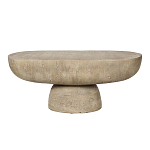 Столик кофейный кремового цвета с овальной столешницей и круглым основанием Cream Dalmen Table варинант исполнения - 1 | Loft Concept в Сочи