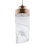 Подвесной светильник со спиралевидным плафоном из акрила Spiral Acrylic Gold Hanging Lamp варинант исполнения - 1 | Loft Concept в Сочи