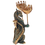 Подсвечник в виде дракона Dragon candlestick Gold Green варинант исполнения - 2 | Loft Concept в Сочи