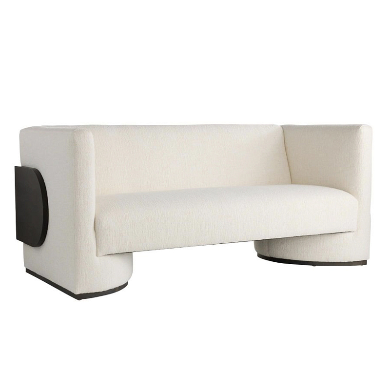 Дизайнерский Двухместный диван Florida Sofa с элегантным деревянным декором Белый Черный Дизайнерский Двухместный диван Florida Sofa с элегантным деревянным декором Белый Черный в Сочи | Loft Concept
