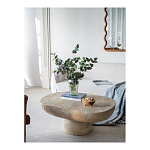 Столик кофейный кремового цвета с овальной столешницей и круглым основанием Cream Dalmen Table варинант исполнения - 6 | Loft Concept в Сочи