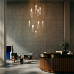 Подвесной светильник белого цвета с изогнутым плафоном Flow Loop варинант исполнения - 8 | Loft Concept в Сочи