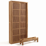 Шкаф из массива тика Okino Wood Cabinet варинант исполнения - 3 | Loft Concept в Сочи