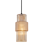 Подвесной светильник со стеклянным рифленым плафоном цилиндрической формы Eliara 13 варинант исполнения - 1 | Loft Concept в Сочи