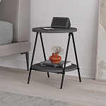 Стол приставной с 2-мя круглыми столешницами цвета антрацит ESSEL SIDE TABLE ANTHRACITE варинант исполнения - 3 | Loft Concept в Сочи