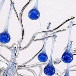 Люстра овальная с синими стеклянными подвесками в форме капель FAIRYTREE Light варинант исполнения - 1 | Loft Concept в Сочи