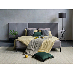 Кровать с большим мягким изголовьем Unity Dark Grey Bed варинант исполнения - 7 | Loft Concept в Сочи