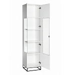Шкаф-витрина белая с полками и стеклянной дверью Strict Lines варинант исполнения - 2 | Loft Concept в Сочи