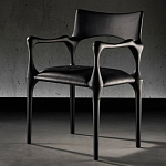 Стул дизайнерский с плетеным сидением Kronos Dining Chair Black варинант исполнения - 3 | Loft Concept в Сочи