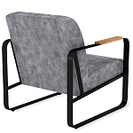 Кресло серый велюр с жесткими подлокотниками на полозьях Ashton варинант исполнения - 3 | Loft Concept в Сочи