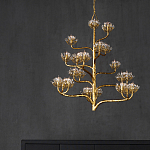 Люстра золотая в виде растения Golden Flower Glade варинант исполнения - 6 | Loft Concept в Сочи