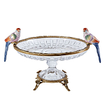 Чаша из прозрачного стекла с фигурками разноцветных попугаев на ободке 38 Eden Garden варинант исполнения - 1 | Loft Concept в Сочи