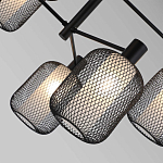 Люстра потолочная с абажурами из металлической сетки Loft Grid Pendant Gold варинант исполнения - 6 | Loft Concept в Сочи