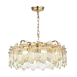 Люстра подвесная круглая с хрустальными овальными подвесками Harmonica варинант исполнения - 2 | Loft Concept в Сочи