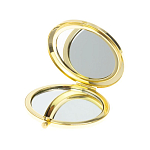 Зеркало карманное складное круглое из натурального камня Малахит с Хризоколлой в подарочной упаковке Gold Stone Mirrors варинант исполнения - 3 | Loft Concept в Сочи