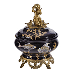 Шкатулка черного цвета с бронзовым ангелом Eden Garden варинант исполнения - 1 | Loft Concept в Сочи