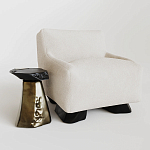 Кресло Cannes с мягкой обивкой букле молочного цвета  варинант исполнения - 2 | Loft Concept в Сочи