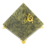 Шкатулка пирамида из натурального камня змеевик Stone Casket варинант исполнения - 1 | Loft Concept в Сочи