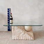 Дизайнерский журнальный стол в виде раковины с жемчужиной под прозрачной столешницей Fahin варинант исполнения - 3 | Loft Concept в Сочи