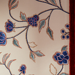 Обои с вышивкой ручной работы Flora Catherine colourway on Liso Pearl wool sateen варинант исполнения - 4 | Loft Concept в Сочи