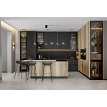 Черный матовый кухонный гарнитур с фасадом под дерево Axelle Kitchen Set варинант исполнения - 3 | Loft Concept в Сочи